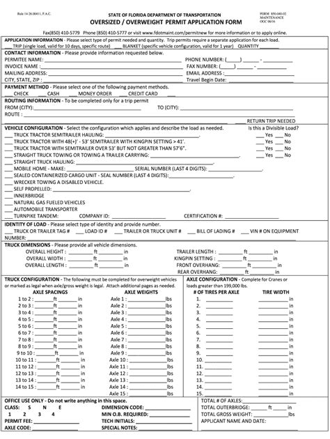 oversize overweight blanket permit florida.